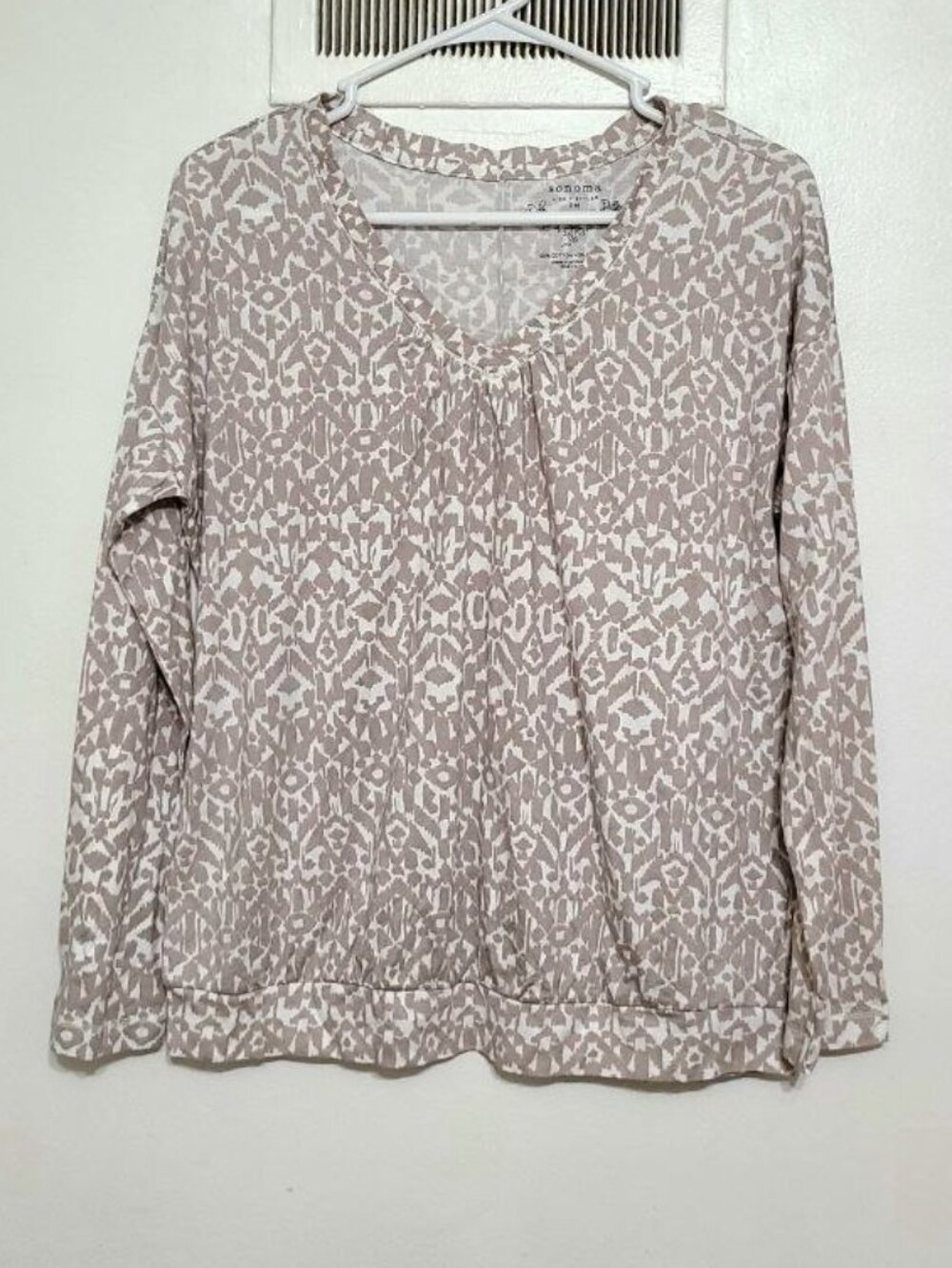 Patterned Long‑Sleeve Top
